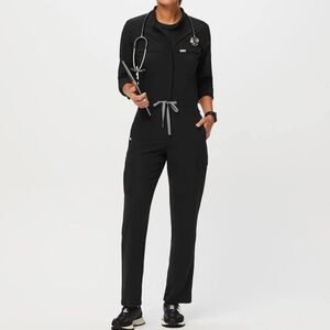 Figs Chantal Cargo Jumpsuit in Black S